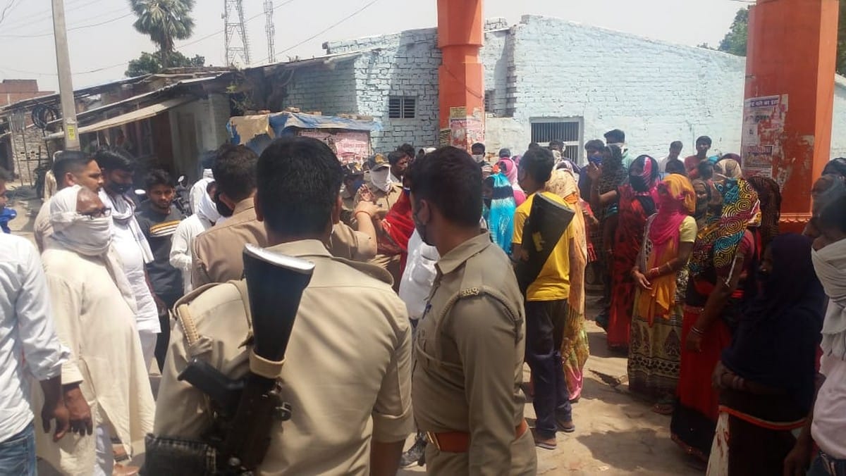 Tension in village after damaged of Ambedkar statue in azamgarh