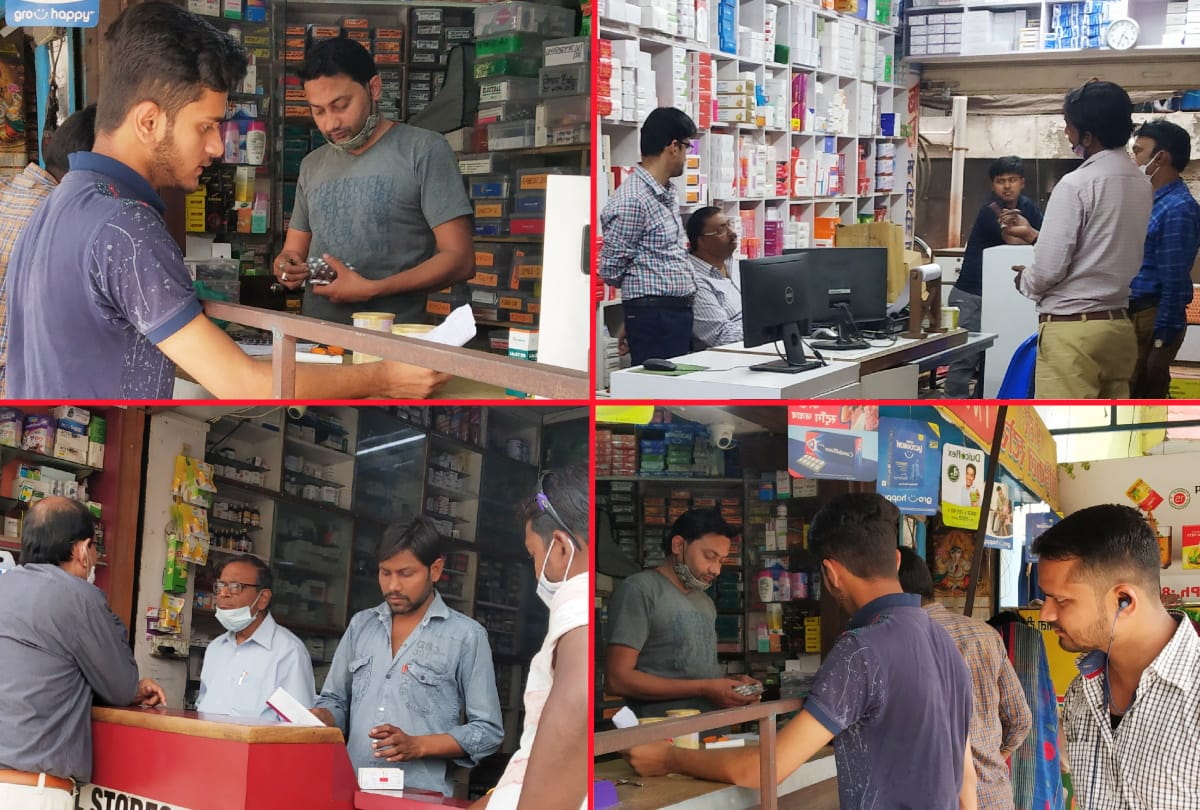 Covid protocol break in Bhalotia market at Gorakhpur