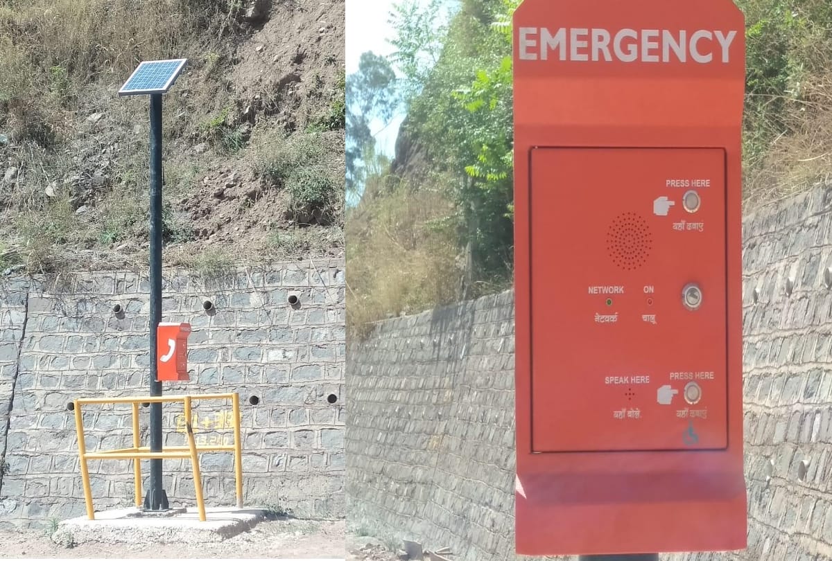 solar telephone for emergency services on parwanoo chamba ghat four lane
