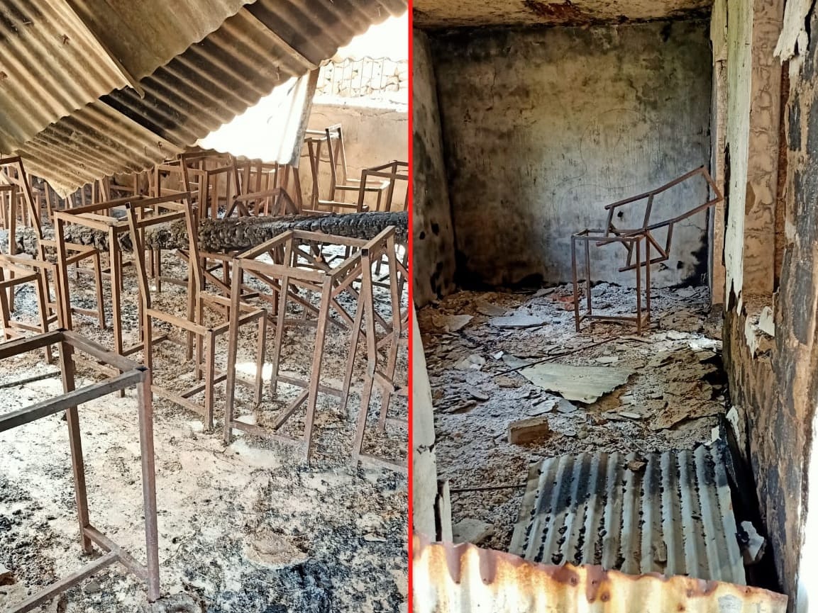 Wildfire in uttarakhand : inter college burnt in forest fire at kotdwar, photos