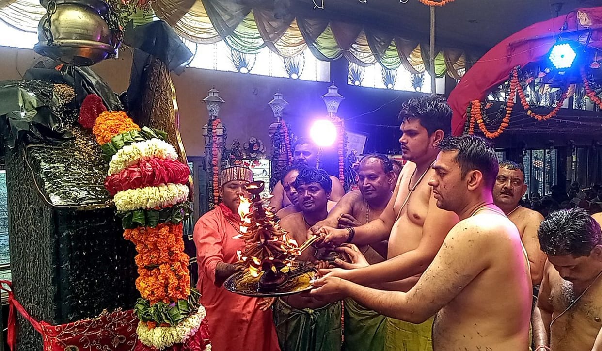 Shani Dev's Panchamrit Abhishek
