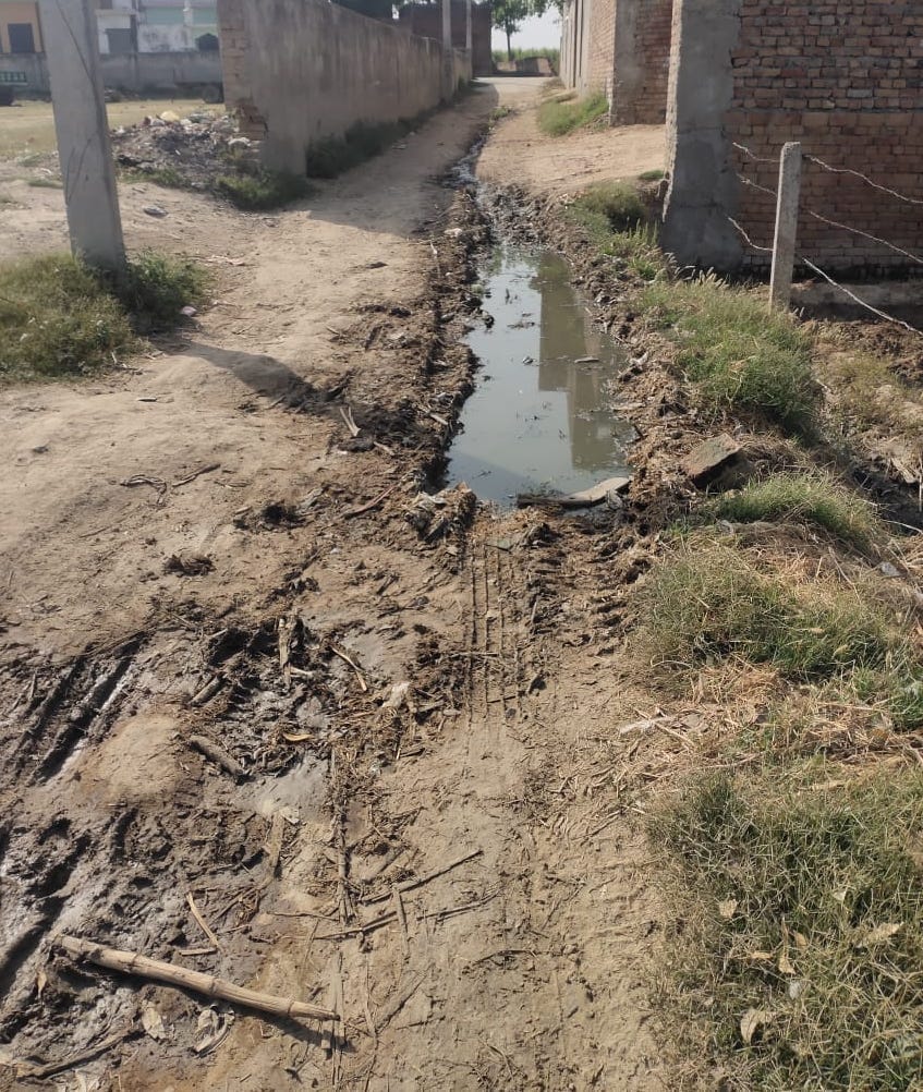 Waterlogging and seepage on the main road