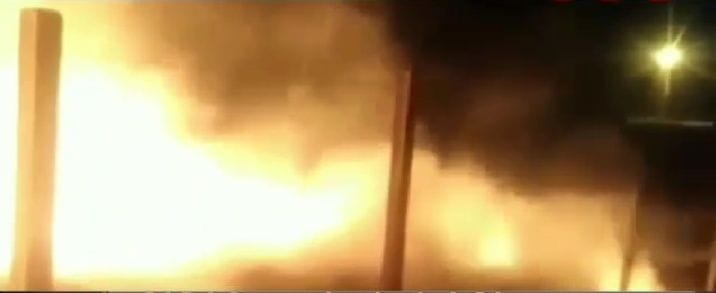 Goods burnt to ashes due to fire in warehouse in Khatauli