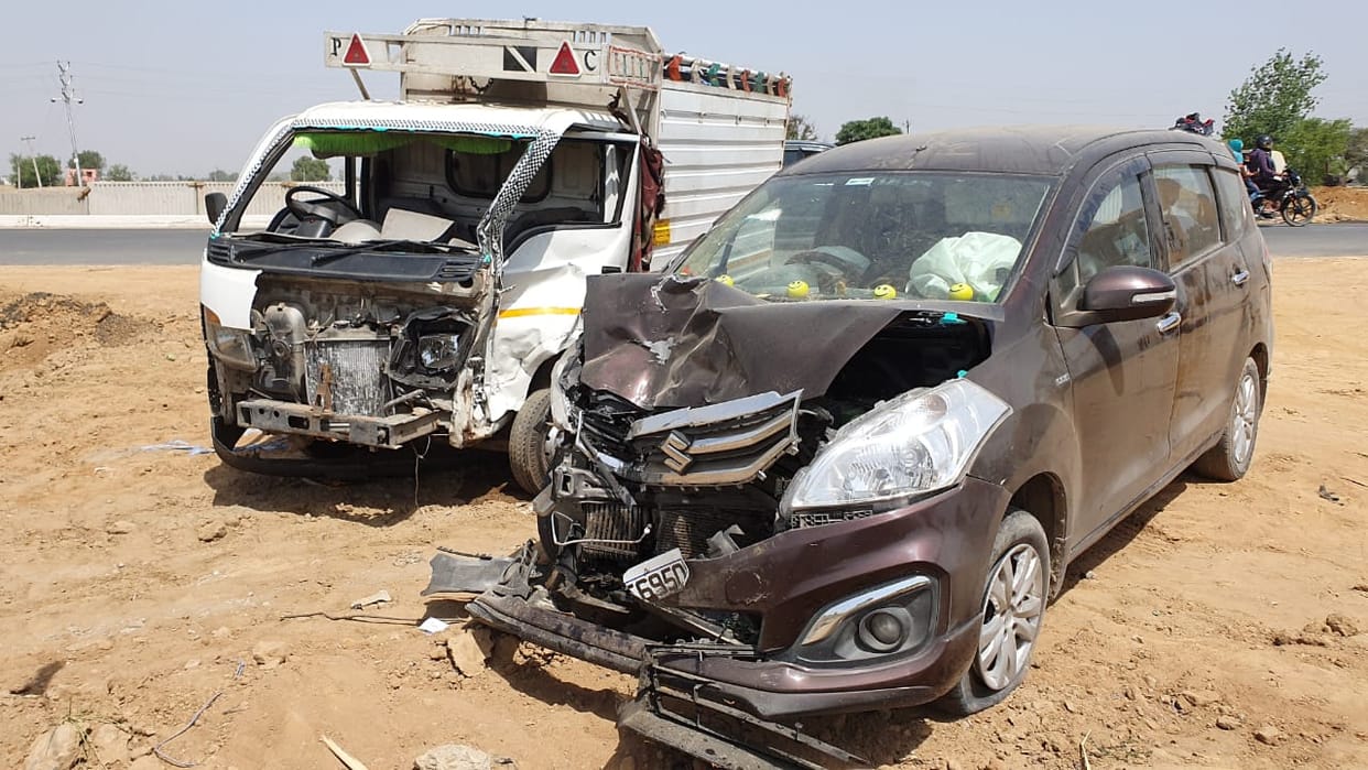 Two vehicles collided on the highway