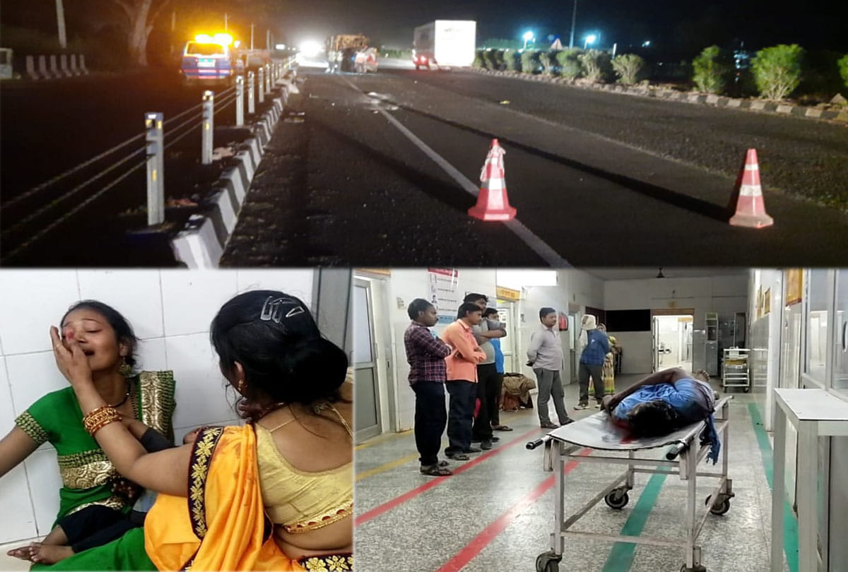 Big road accident in etawah, three people died