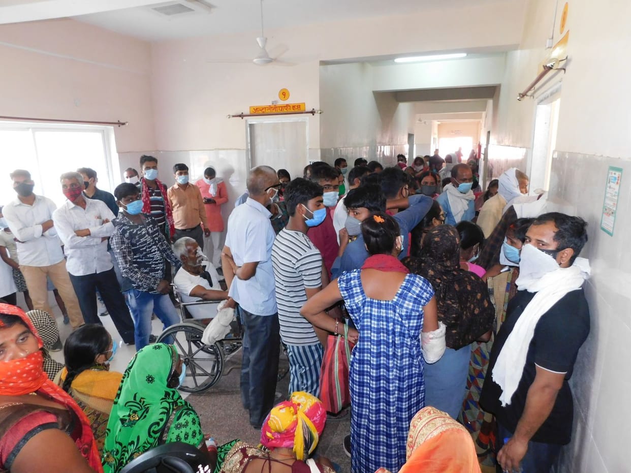 Social distancing in the district hospital