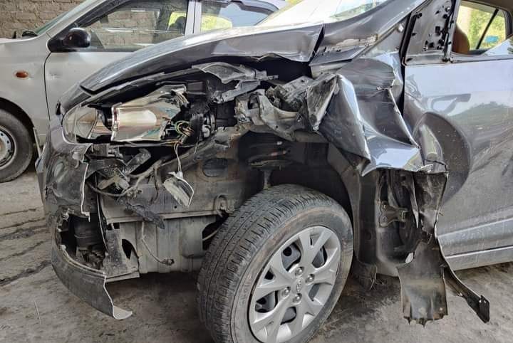truck crushed cars on NH