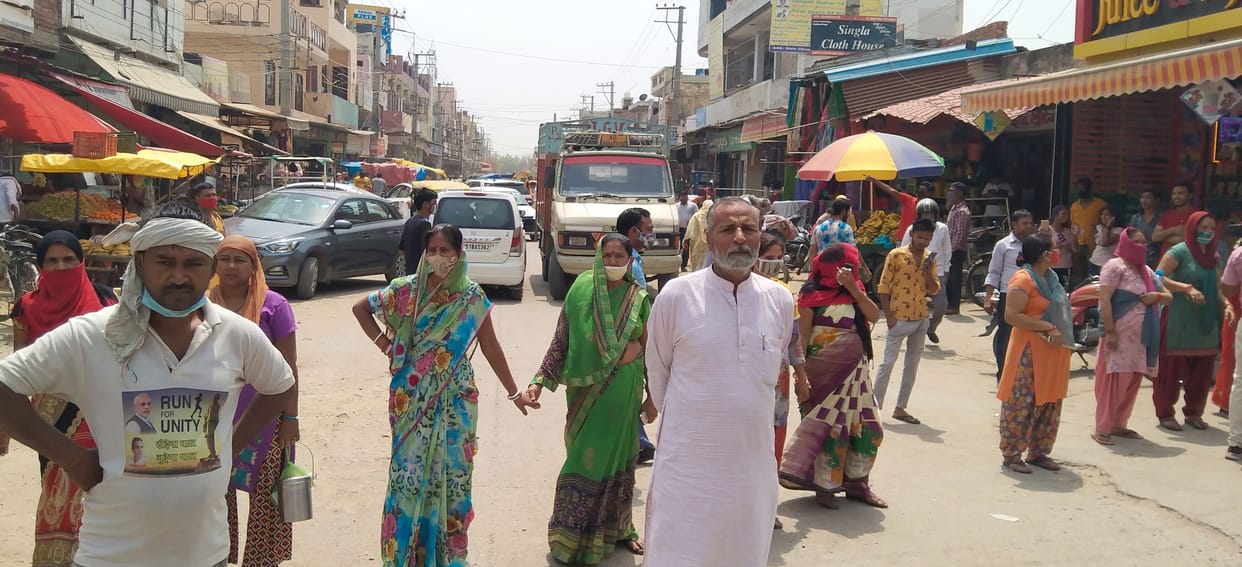 prawatiya Colony residents jammed Nain Chowk