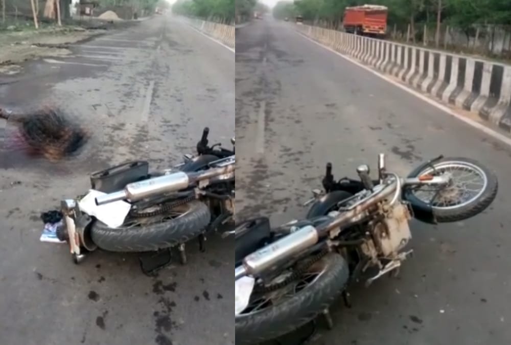 A man burnt alive after an accident in Bahraich.