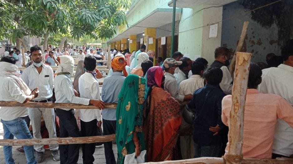 Crowds of candidates gathered to take the election trail