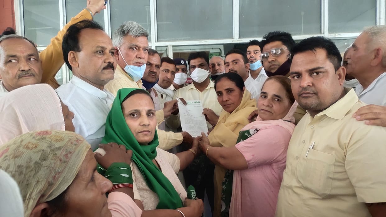 INLD workers on street protest against inflation, demonstrations submitted memorandum