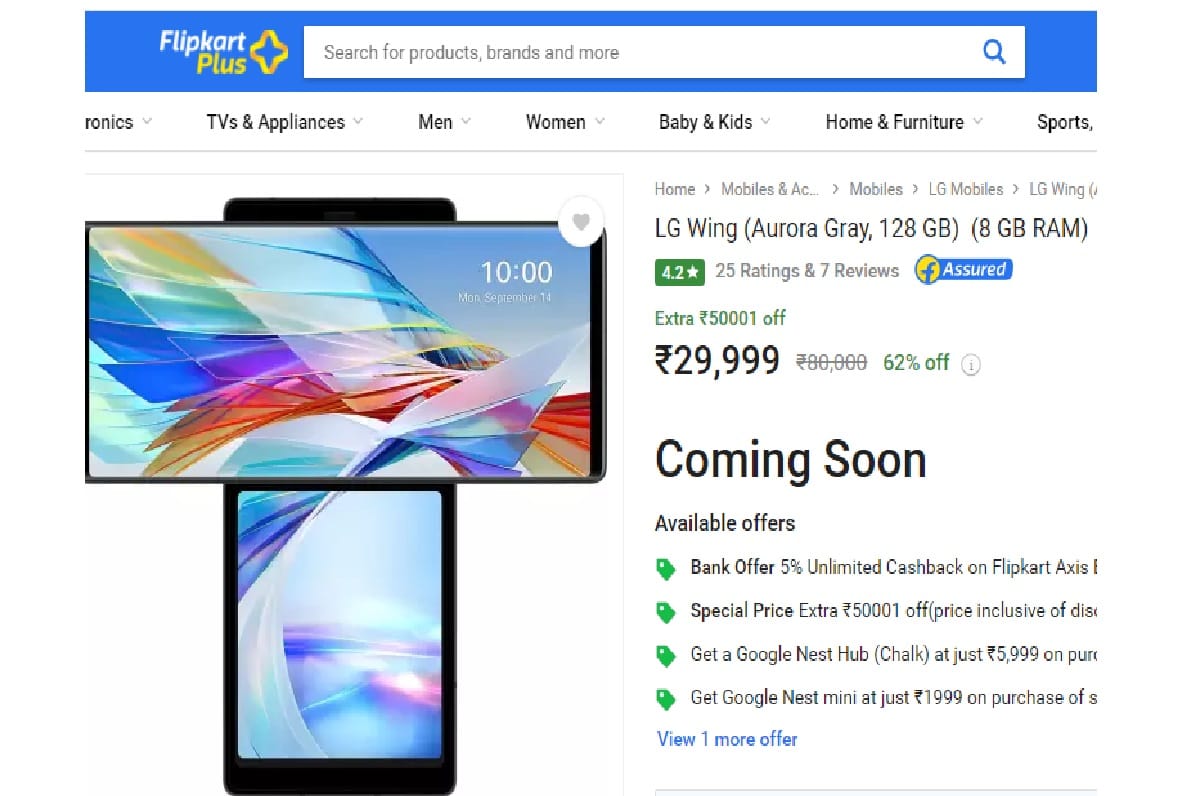lg wing dual-screen phone price drop in india upto 40000