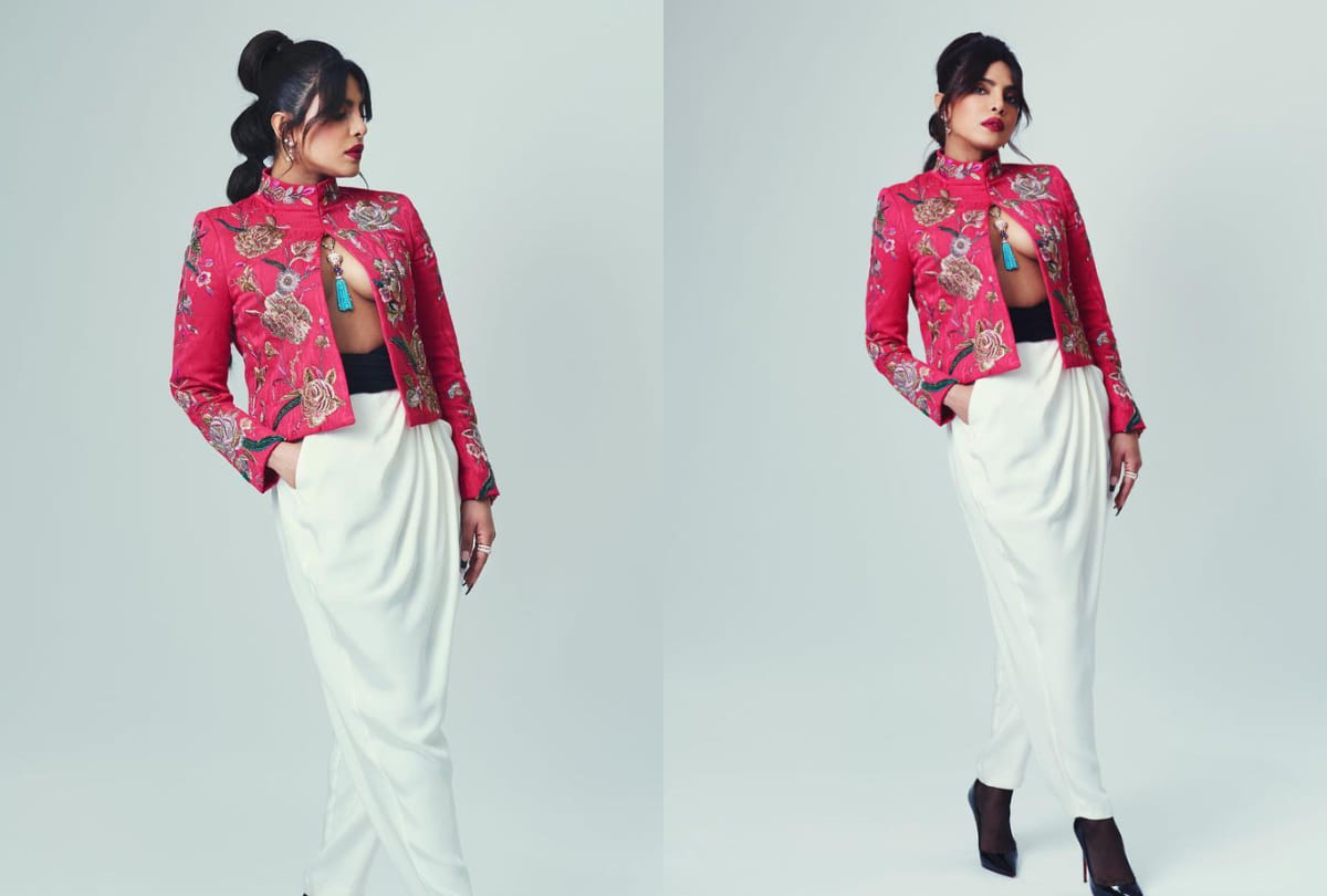 priyanka chopra bafta 2021 look embroidered jacket with pants get trolled