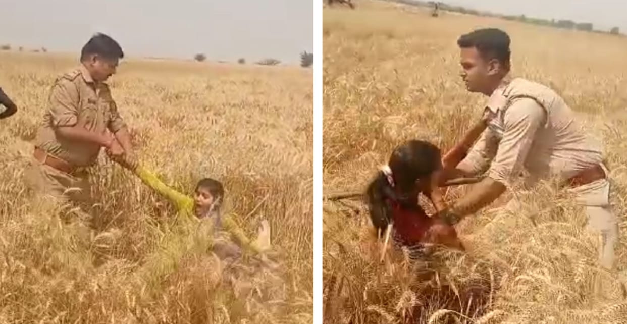 Mathura: Two young women poured kerosene in front of the harvesting team