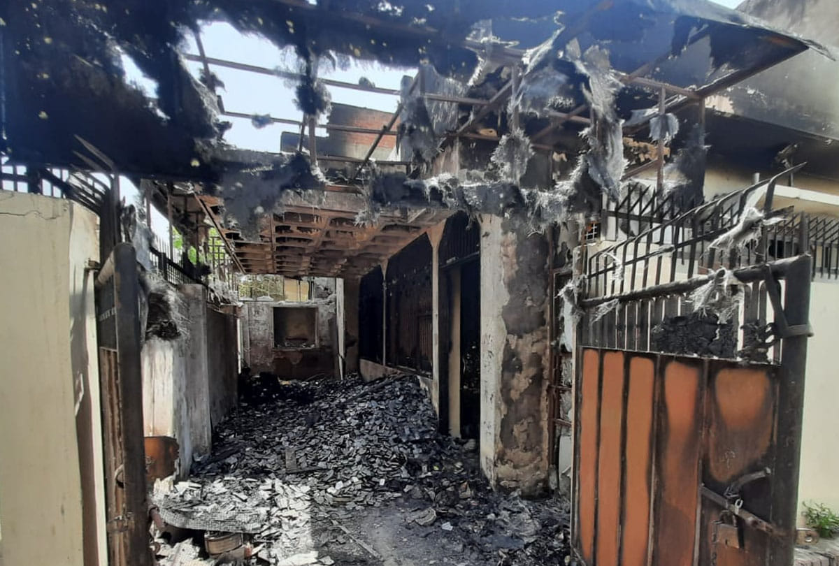 fire caught in brush making factory in kanpur