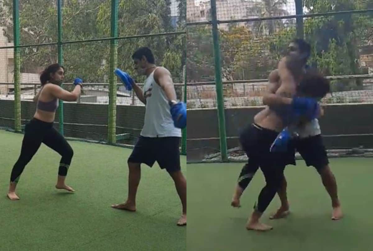 Aamir khan daughter ira khan kickboxing with boyfriend Nupur Shikhare video goes viral