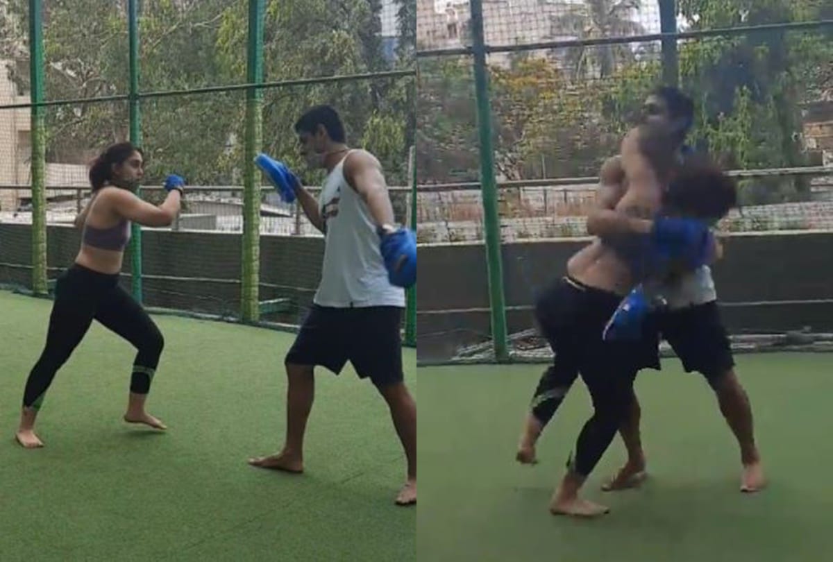 Aamir khan daughter ira khan kickboxing with boyfriend Nupur Shikhare video goes viral