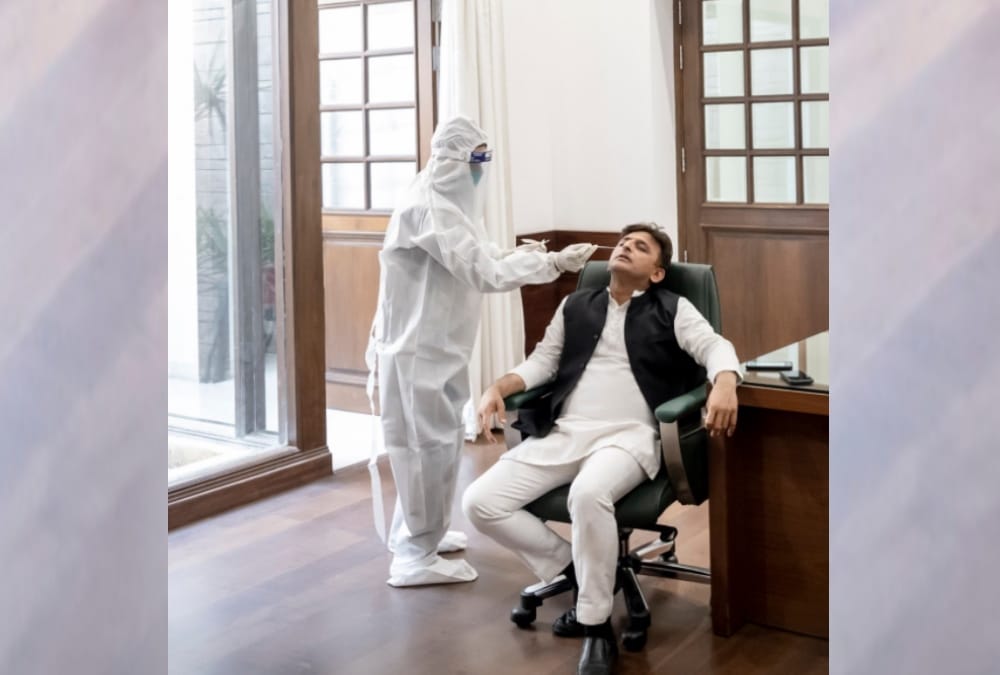 Akhilesh yadav goes for corona test.