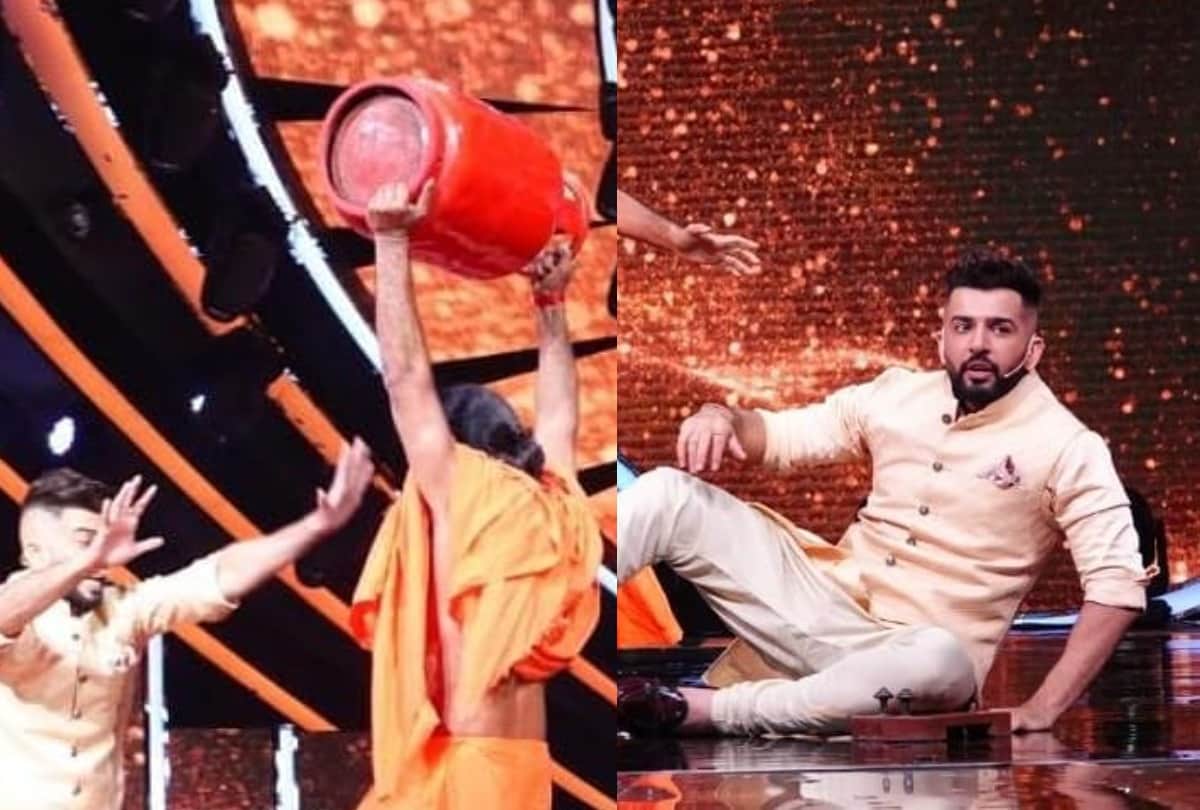 Baba Ramdev Picks Cylinder On Hand On Set Of Indian idol 12 Jay Bhanushali Looking Shocked