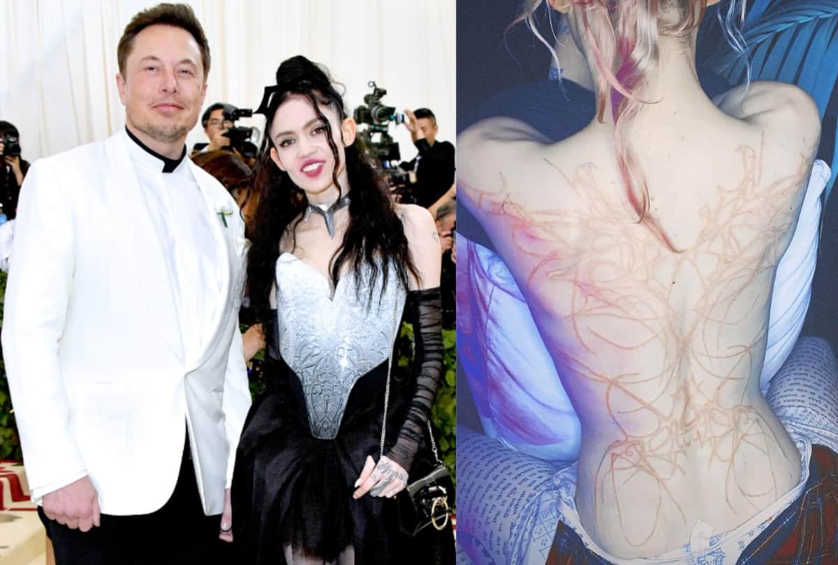 Elon Musk Girlfriend Grimes Shares Topless Photo Flaunts New Alien Scar Tattoo