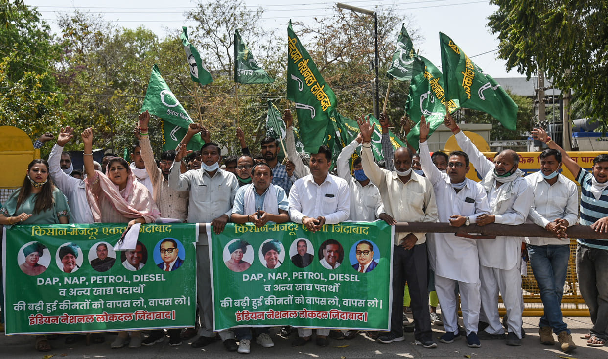 INLD protests against inflation, slogans against BJP-JJP government