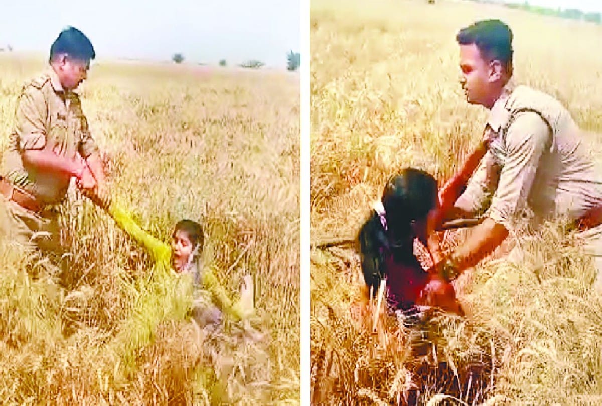 Two girls tried to commit self-immolation in front of the police team in mathura
