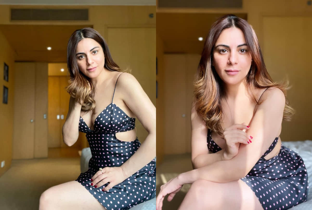 tv actress shraddha arya trolled for black polka dot bralette short dress