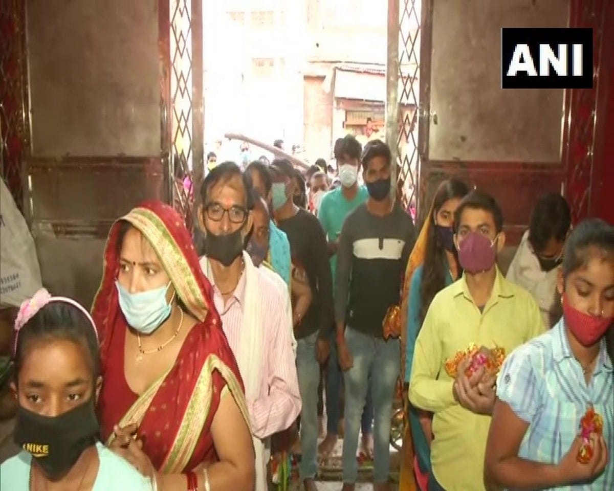 Navratri 2021: Devotees reach Durga temple following covid guidelines in varanasi