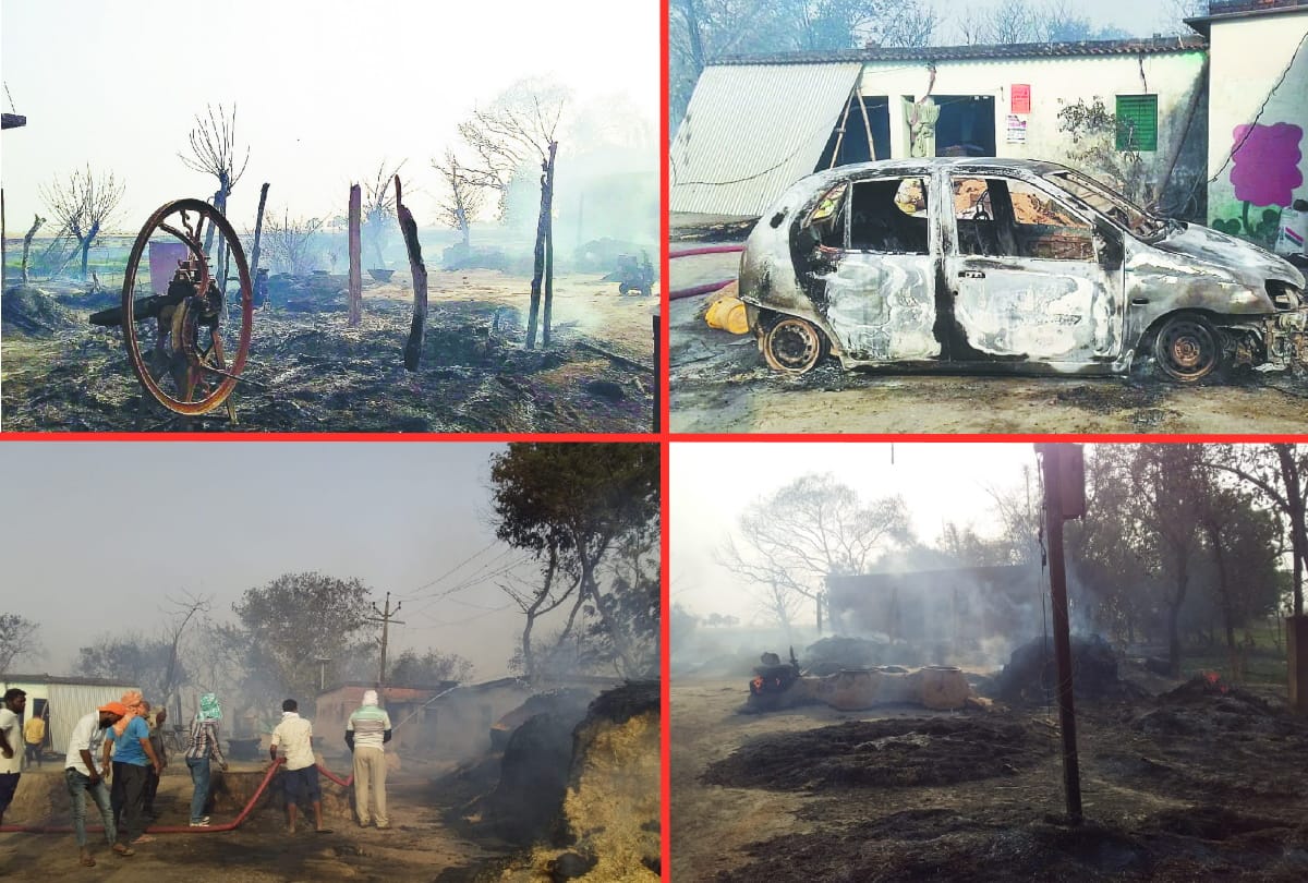 Fire in many houses burnt and woman died at gorakhpur