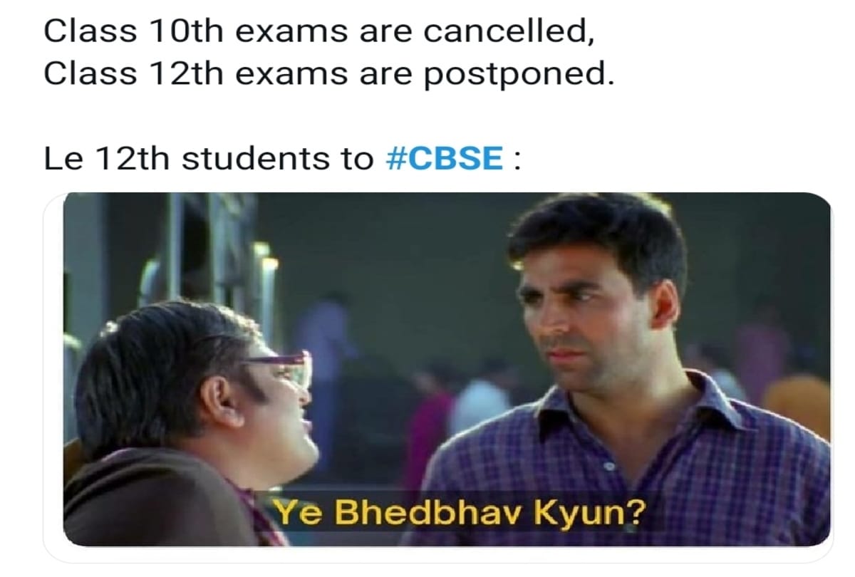 cbse cancelled 10th board exam and postpones 12th board exam memes goes viral