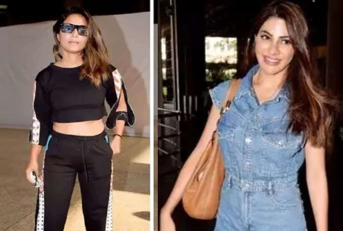 bigg boss 14 fame nikki tamboli stylish entry in airport hina khan look not impress fans