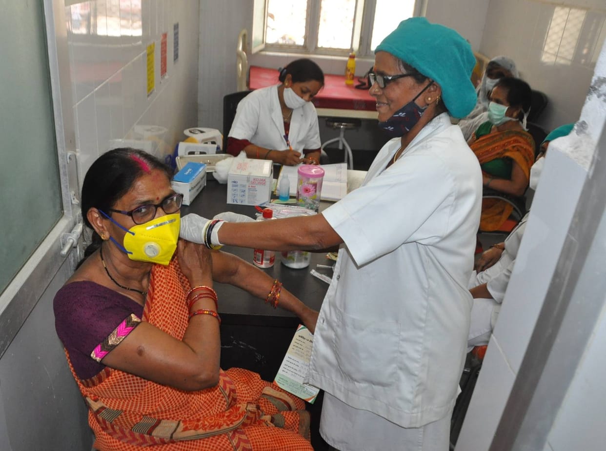 2042 people receive first vaccine dose