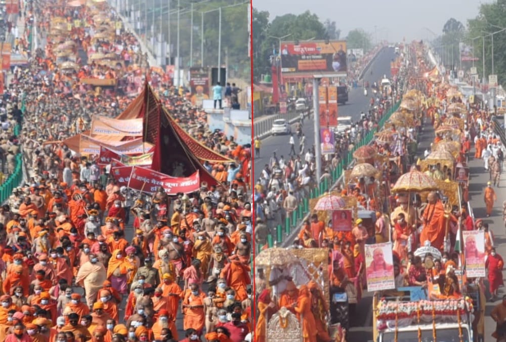 Maha Kumbh Mela 2021: Saints Grand Julus in Haridwar During Coronavirus Fear Photos