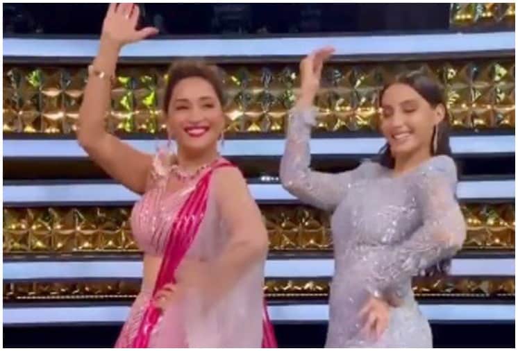 Madhuri Dixit Nene and Nora Fatehi Dance Together on 'Mera Piya Ghar Aaya' and 'Dilbar' Song