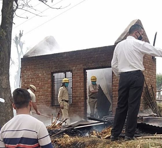 A fire in the cattle shed and store in Baloh