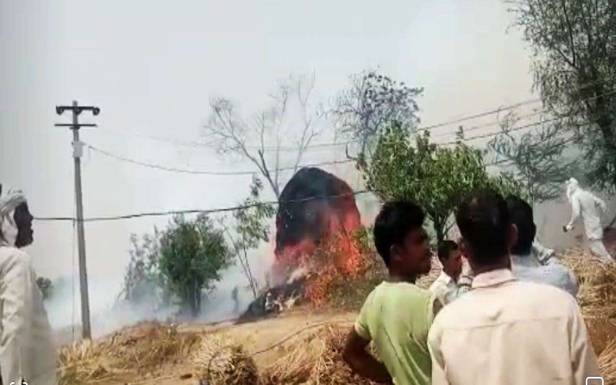 Fire caused by spark due to high-tension wires, damage