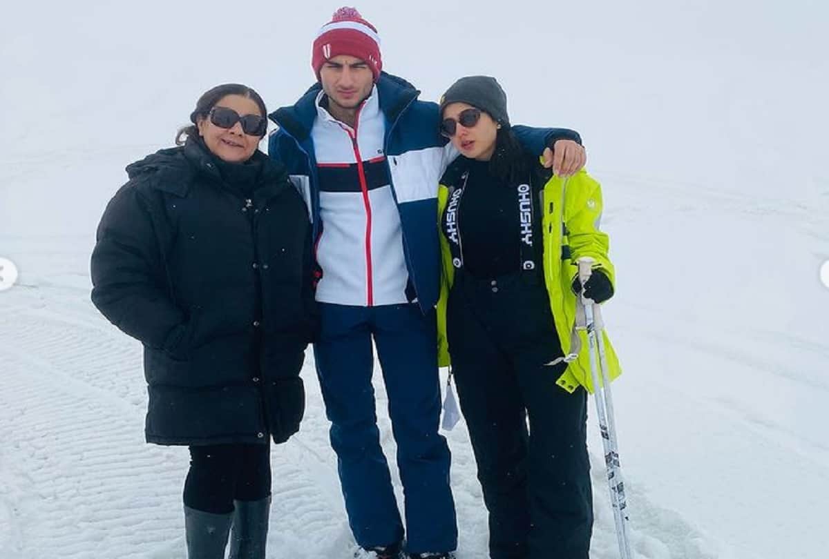 Photos: Sara Ali Khan was seen having fun with mother and brother in Gulmarg litigants