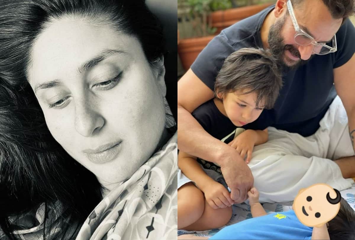 kareena kapoor shared second son photo while playing with saif ali khan and taimur