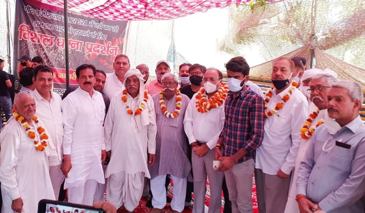 Protests against cremation ghat continue for three months