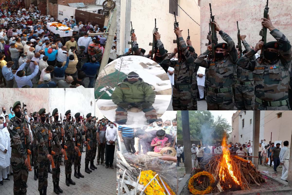Martyr Subedar Virendra Kumar  last ride joins by mass in Meerut