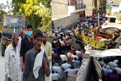 Martyr Subedar Virendra Kumar  last ride joins by mass in Meerut