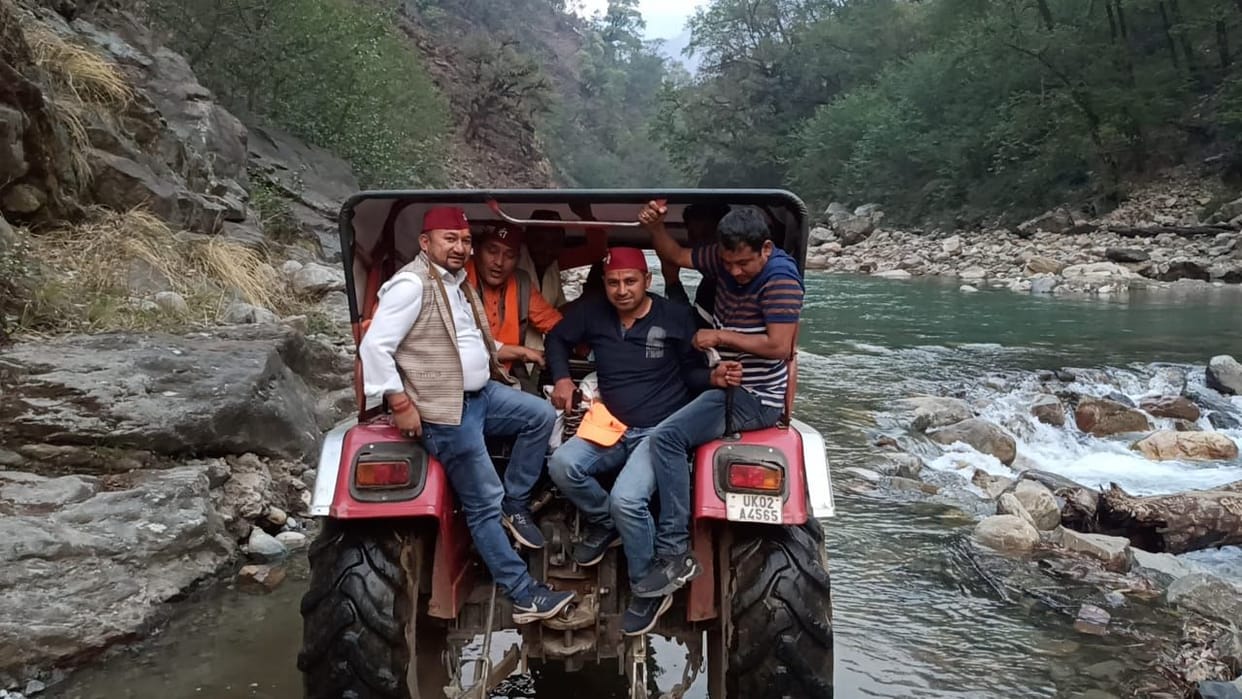 Block chief reached the Sorag village of Pinder Valley by riding on a tractor