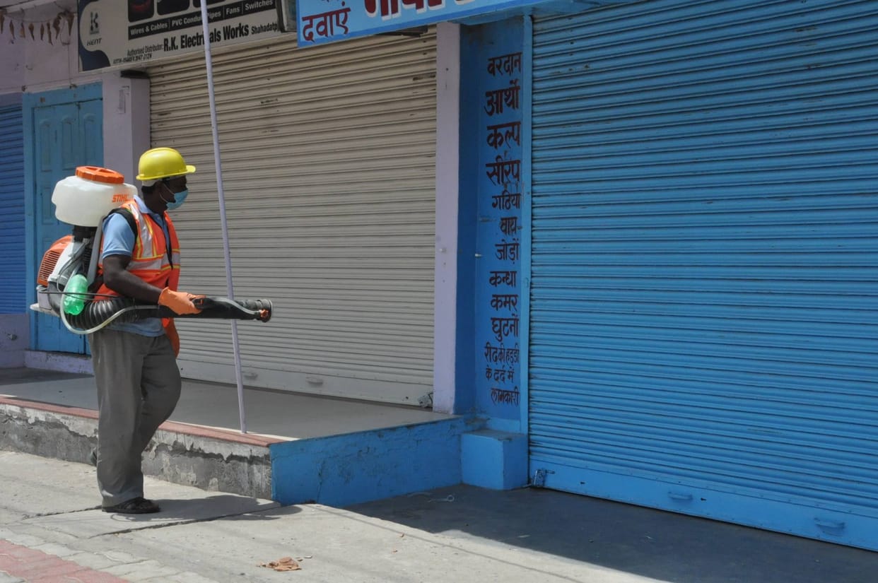 Streets, public places were sanitized