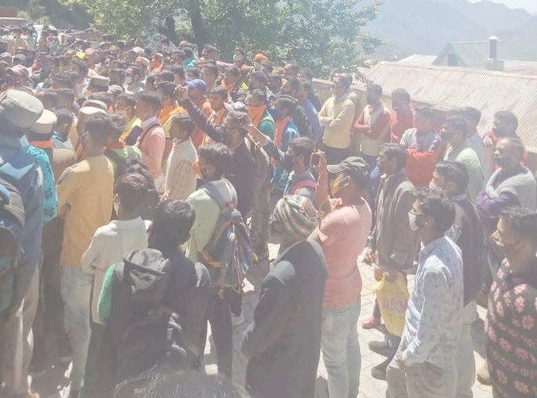 protest in Bhanjradu against cow killing case