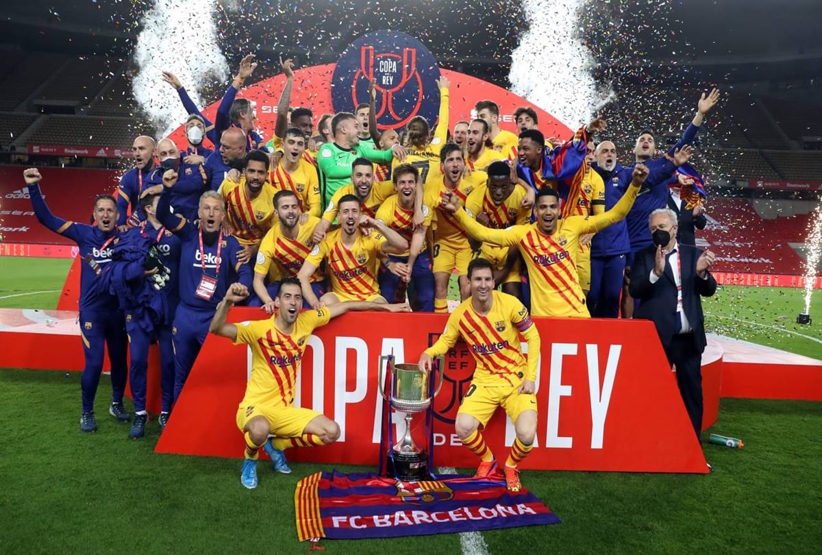 FC Barcelona Copa del Rey celebrations Lionel Messi stars in final
