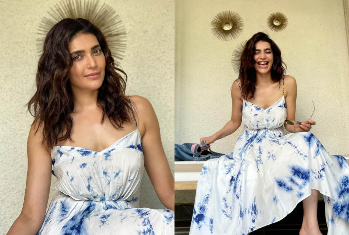 karishma tanna flaunts curves in cut out detailing white dress during goa vacation