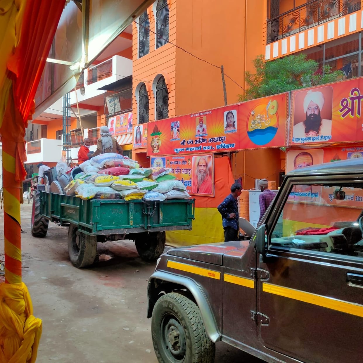 Haridwar Kumbh Mela 2021 : Camp of Juna and Allied Akharas empty, watch photos