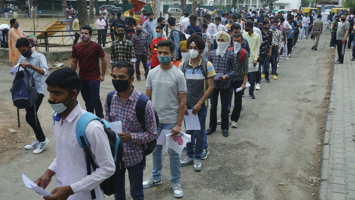 NDA exam: Easy paper blossoms the faces of the students, due to the fear of corona, 50 percent of the students are absent