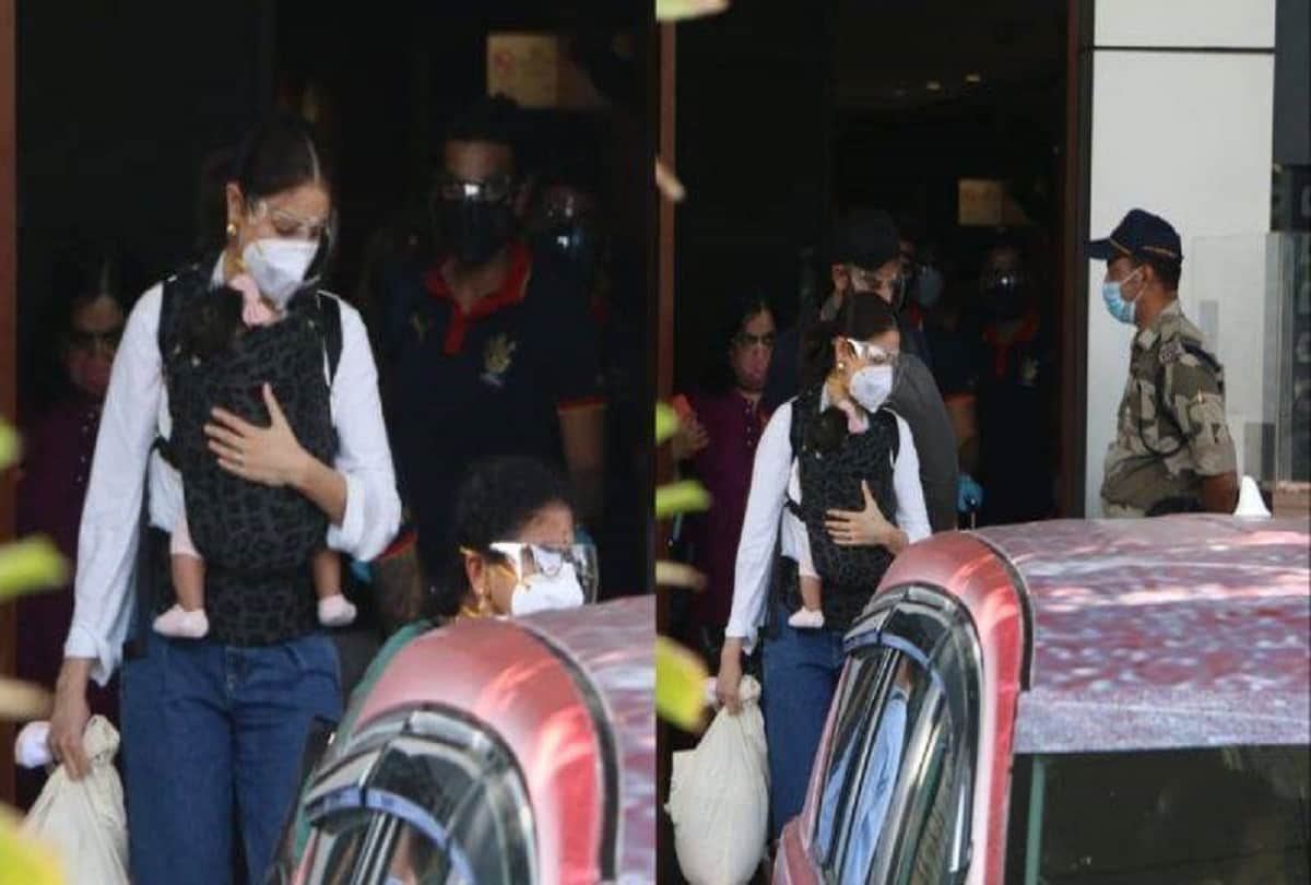Anushka Sharma staring at camera carrying Vamika in her lap, users says Are you scared?
