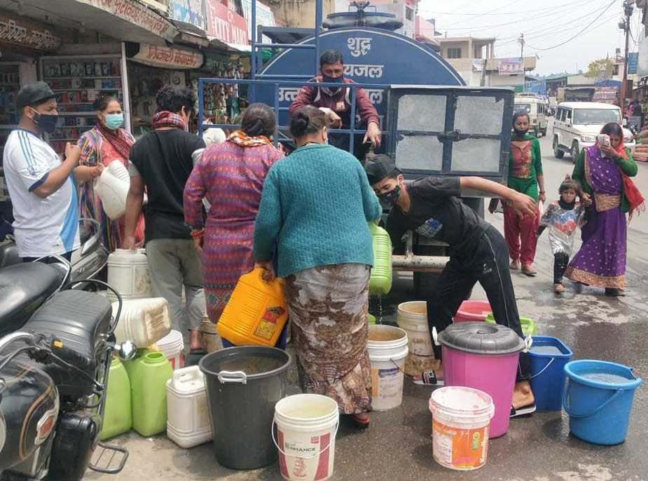 Depth Drinking water scarcity, water carrying with nozzle, hand pumps and tankers